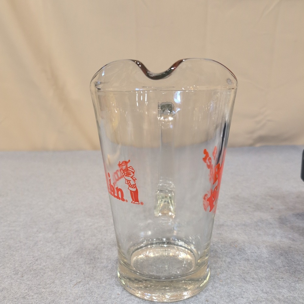 Vintage Dr Pepper Pizza Inn Be a Pepper Glass Pitcher Red Logo Advertising - Picture 4 of 6